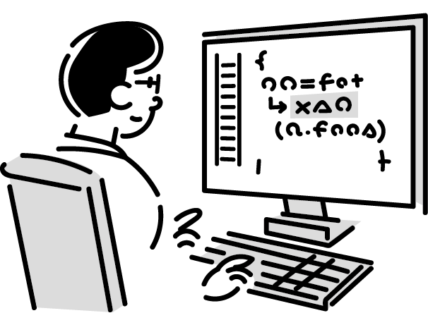 PCに向かう男性